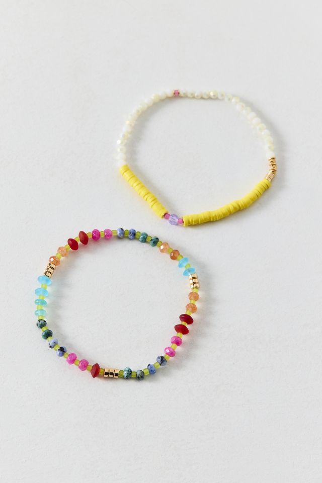 Color Pop Mixed Beaded Stretch Bracelet Set #2
