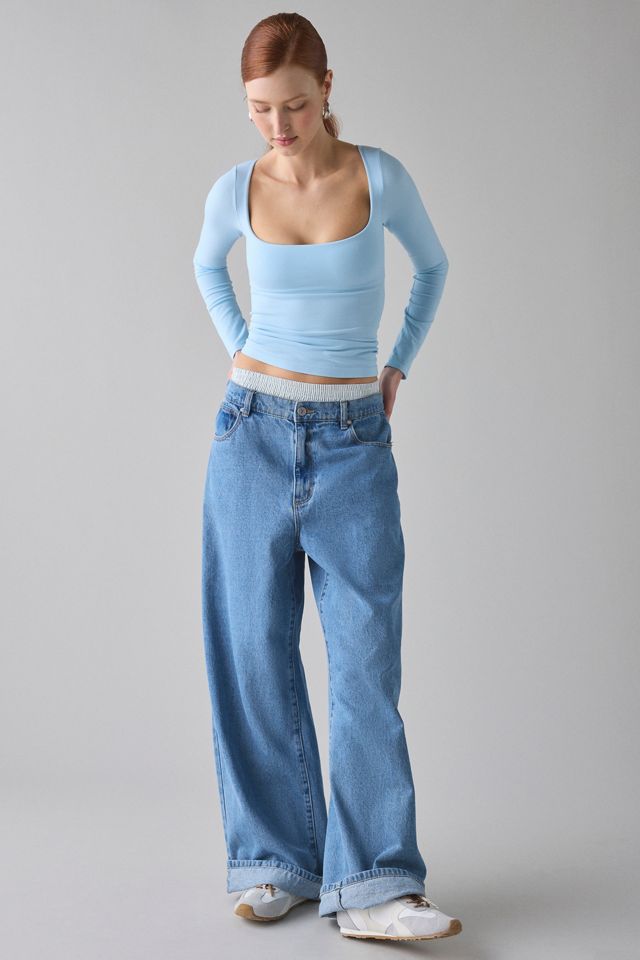 Out From Under Ruby Square Neck Long Sleeve Cropped Tee #2