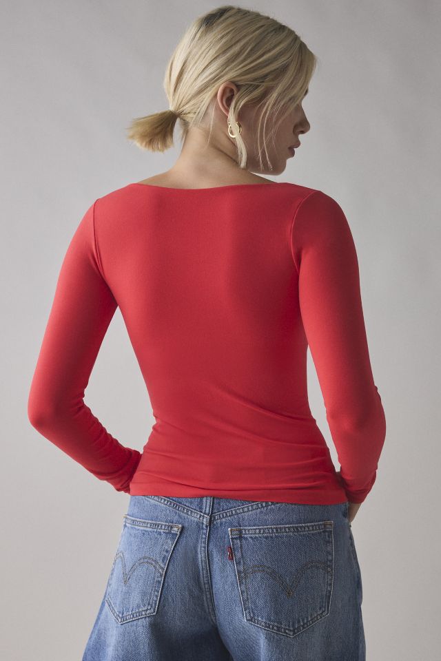 Out From Under Ruby Square Neck Long Sleeve Cropped Tee #1