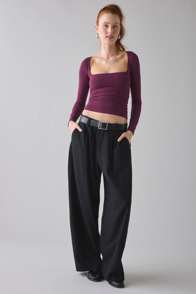Out From Under Ruby Square Neck Long Sleeve Cropped Tee #1