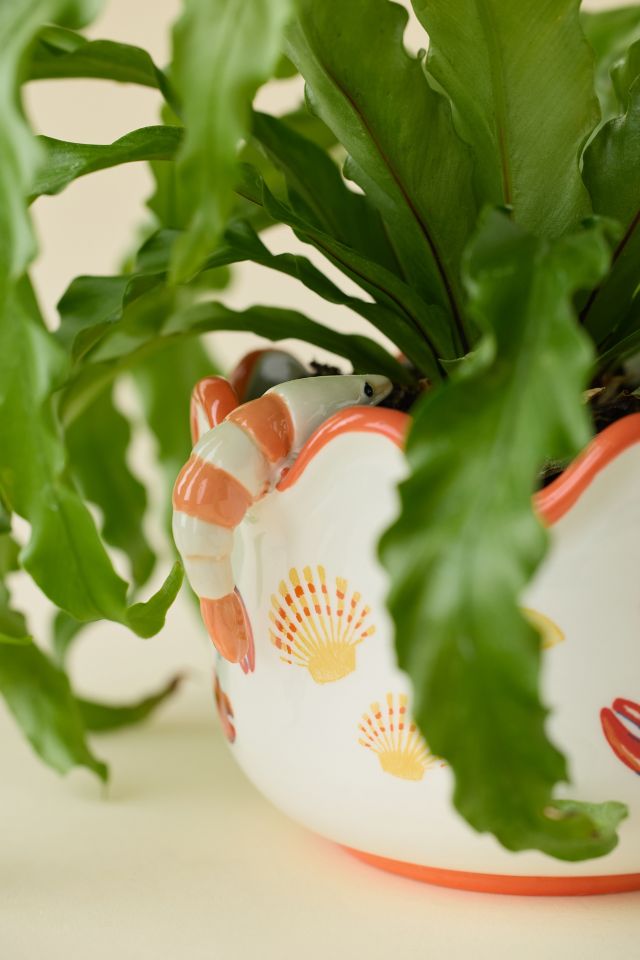 Lobster Dinner Scalloped Ceramic Planter #2