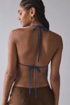 UO Liv Embroidered Beaded Tie-Back Backless Cami