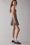 BDG Leah Pleated Open-Back Drop Waist Mini Dress