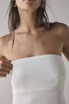 UO Mira Strapless Tie-Back Bow Satin Slip Mini Dress