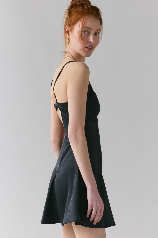open back mini black dress Cassiopeia Open Back Mini Dress Black main image 1