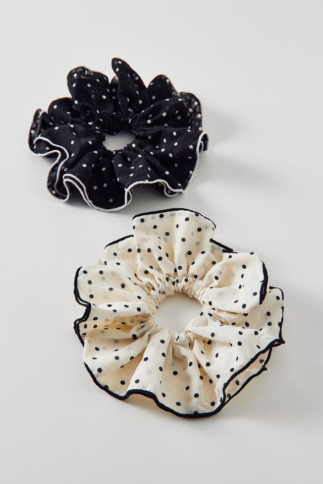 Ruffled Polka Dot Scrunchie
