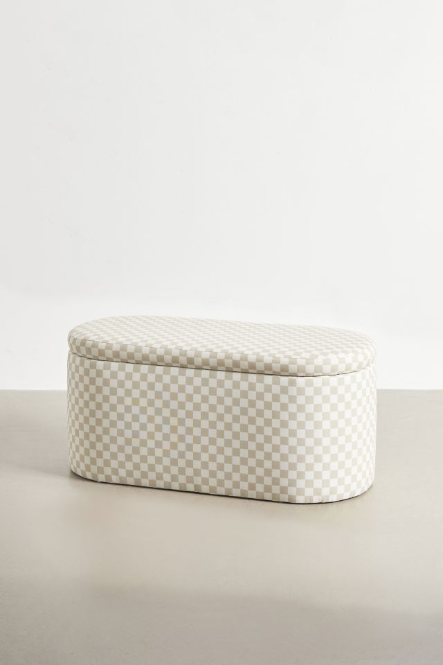 Shae Checkered Pattern Storage Bench #2