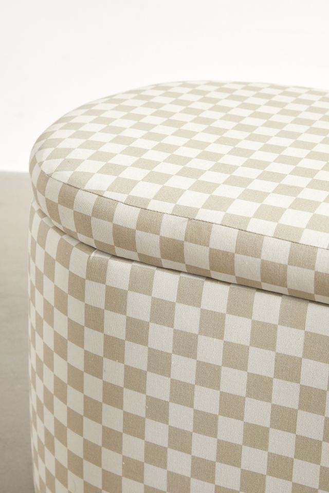 Shae Checkered Pattern Storage Bench #5