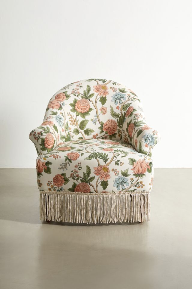 Josie Floral Fringe Lounge Chair #1