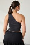 UO Harlow Cupro Asymmetrical One-Shoulder Crop Top