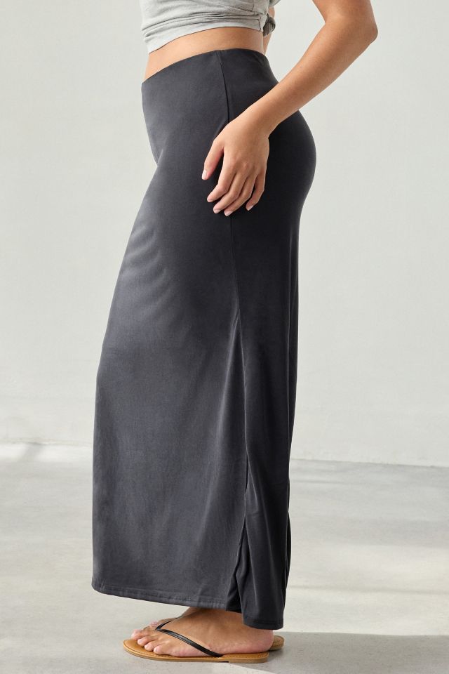 UO Harlow Cupro Low-Rise Maxi Skirt #1