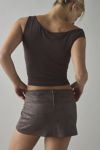 Silence + Noise Kate Faux Suede Belted Micro Mini Skort