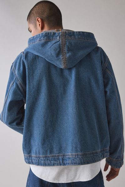 BDG Flint Zip Front Hooded Denim Jacket