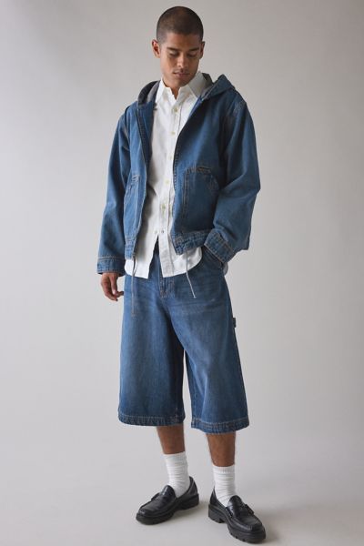 BDG Flint Zip Front Hooded Denim Jacket