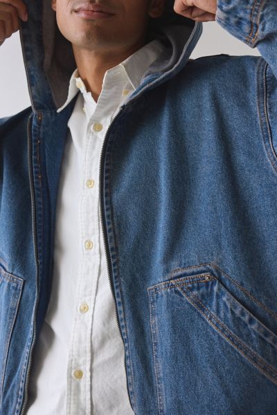 BDG Flint Zip Front Hooded Denim Jacket
