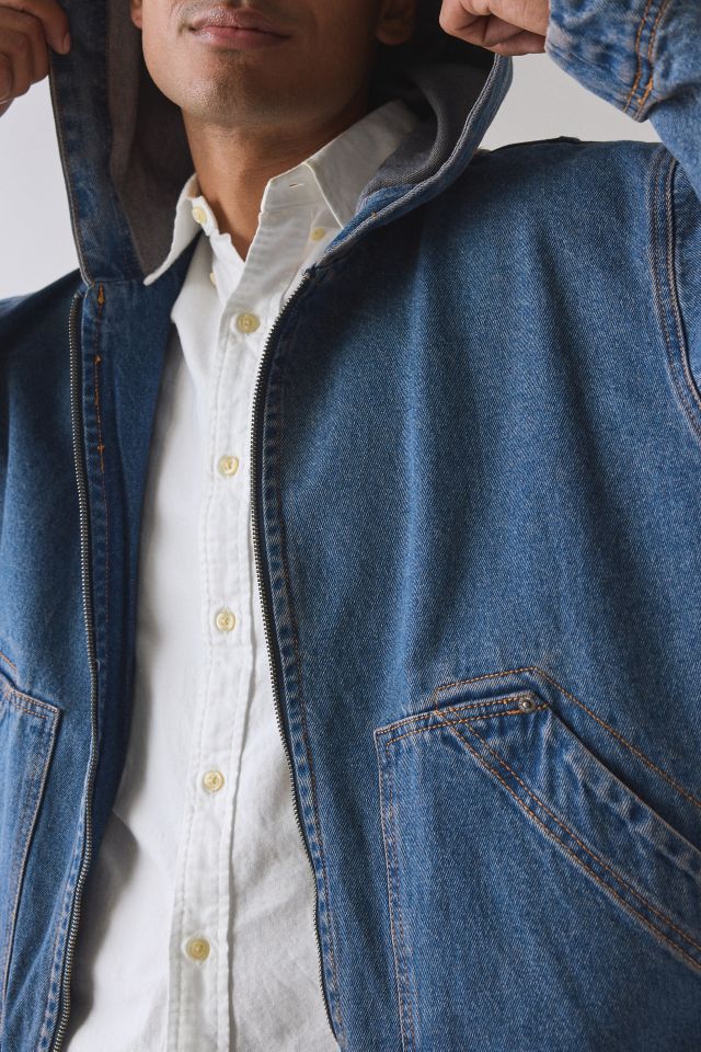 BDG Flint Zip Front Hooded Denim Jacket #3