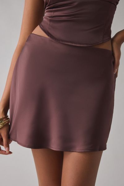 UO Clarissa Satin Slip Mini Skirt Product Page