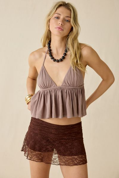 Mini-jupe short en dentelle transparente Josephina Kimchi Blue