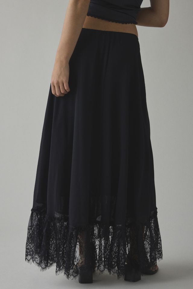 Kimchi Blue Shauna Low-Rise Semi-Sheer Lace Trim Maxi Skirt #3