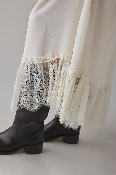 Kimchi Blue Shauna Low-Rise Semi-Sheer Lace Trim Maxi Skirt