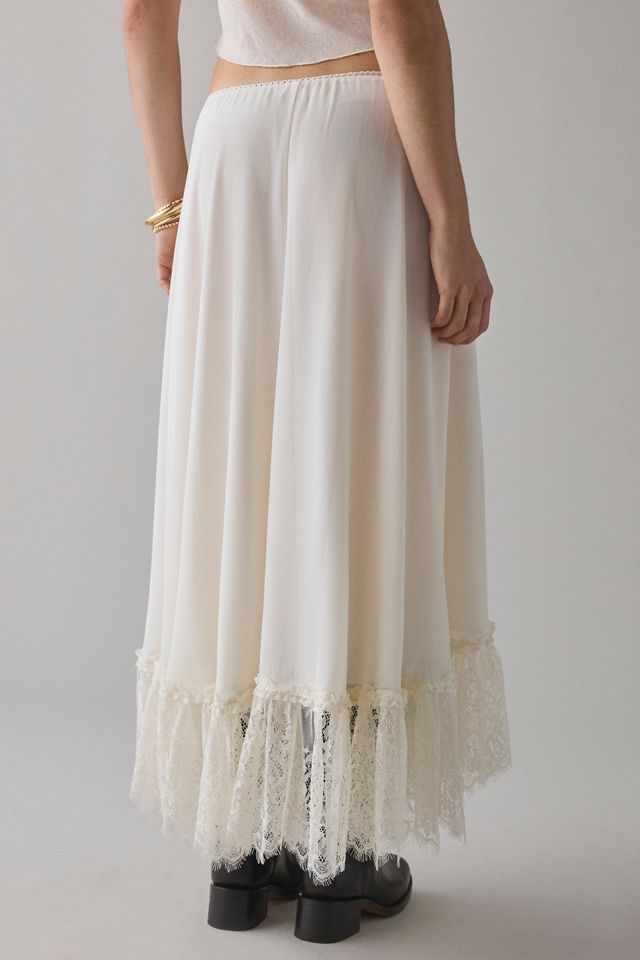 Kimchi Blue Shauna Low-Rise Semi-Sheer Lace Trim Maxi Skirt #4