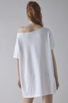 Graphic Slouchy Off-The-Shoulder T-Shirt Dress