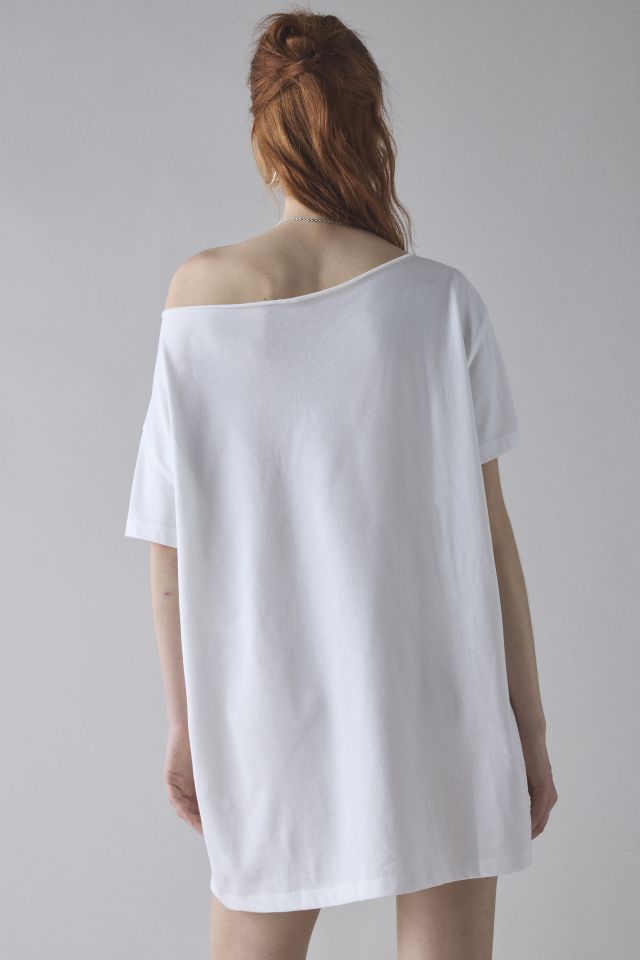Graphic Slouchy Off-The-Shoulder T-Shirt Dress #2