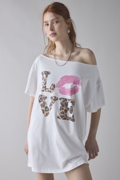 71 Jersey Graphic Off-The-Shoulder T-Shirt Dress | Urban