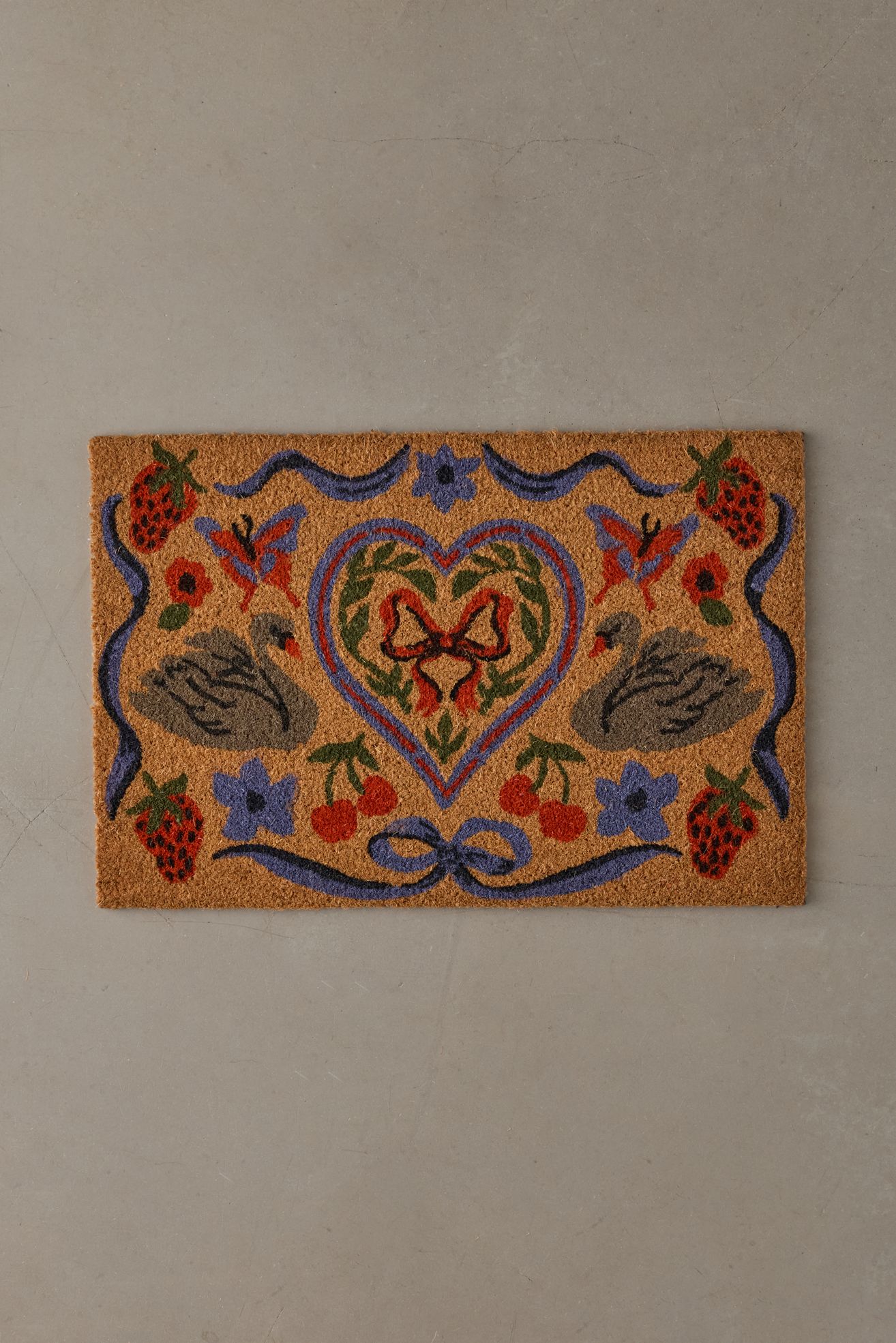 Simone Enchanting Coir Doormat - Blue Multi, Regular, 20X30