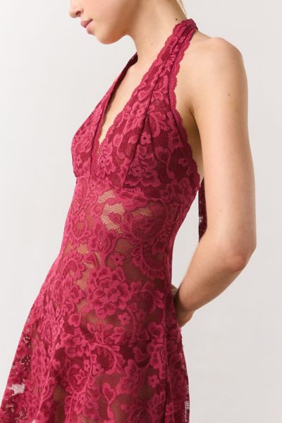 Out From Under Jena Sheer Lace Halter Slip