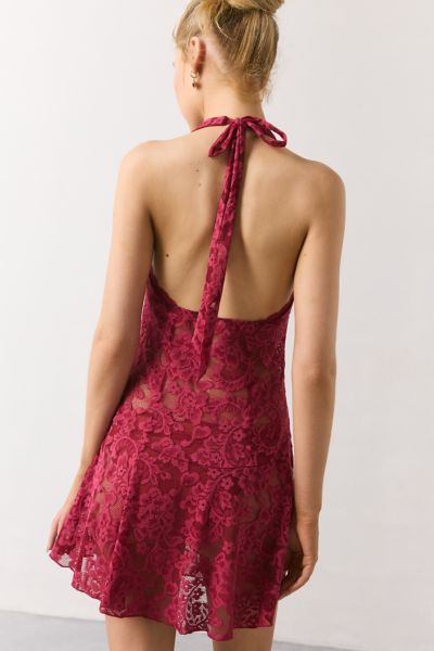 Out From Under Jena Sheer Lace Halter Slip