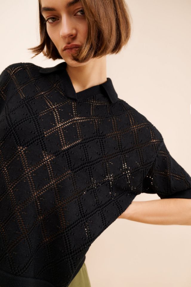Men's Pointelle Knit Polo Shirt #2