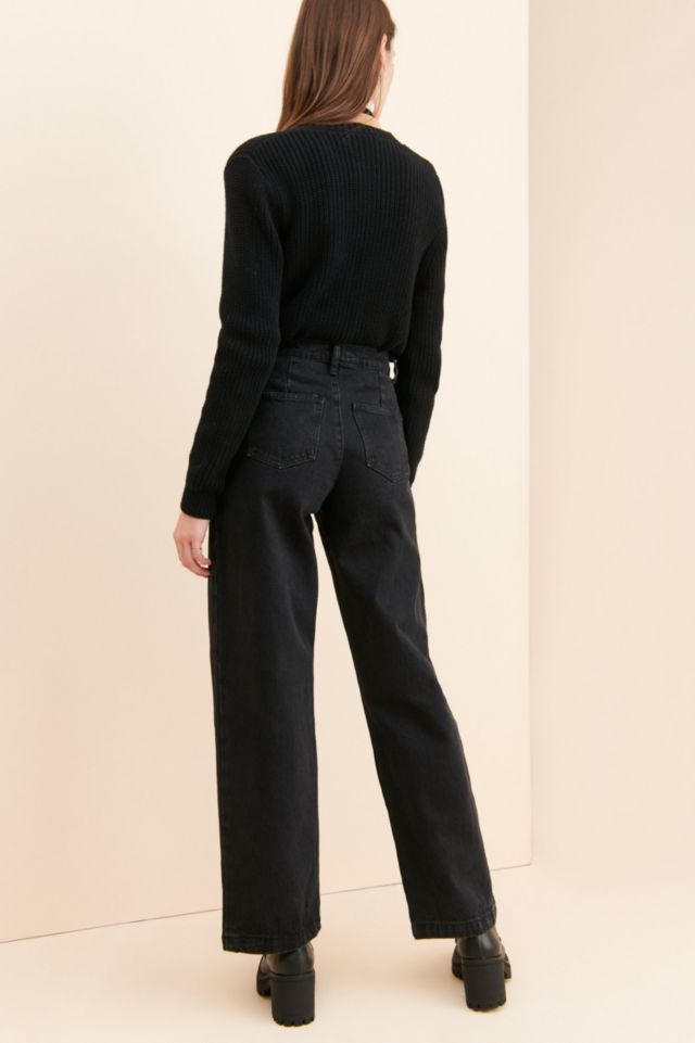 Grey Lab Wide Leg Wrap Waist Jeans #1