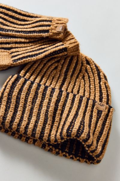 UGG Chunky Plaited Beanie & Fingerless Mitten Set