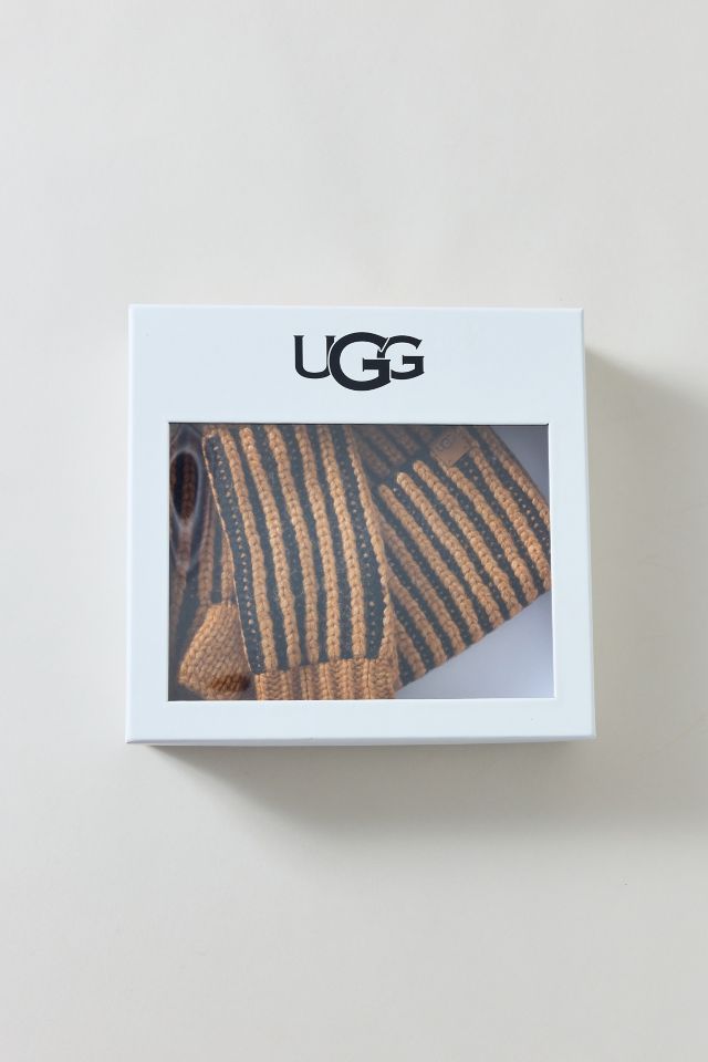 UGG Chunky Plaited Beanie & Fingerless Mitten Set #2