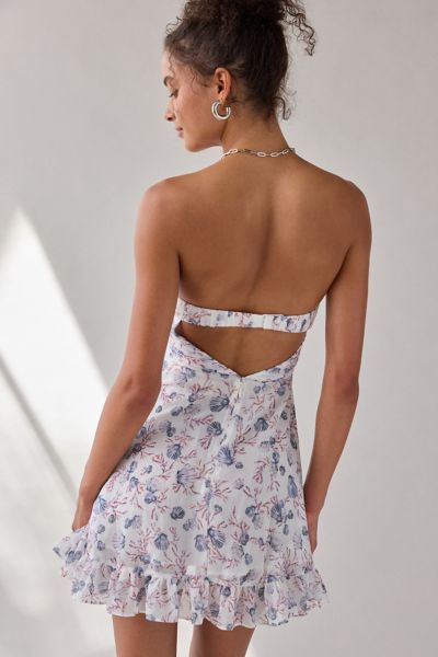 For Love & Lemons Teagan Strapless Tie-Front Mini Dress