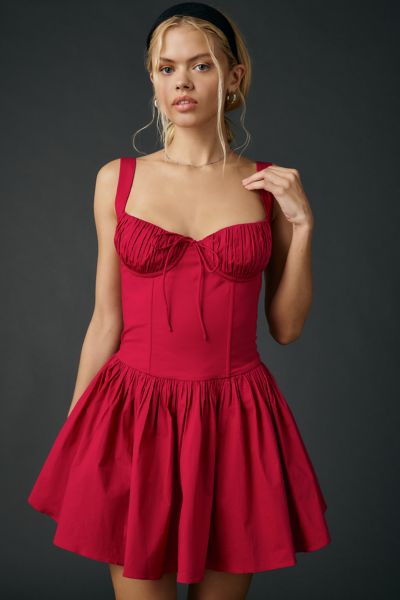For Love & Lemons Helena Poplin Bustier Mini Dress