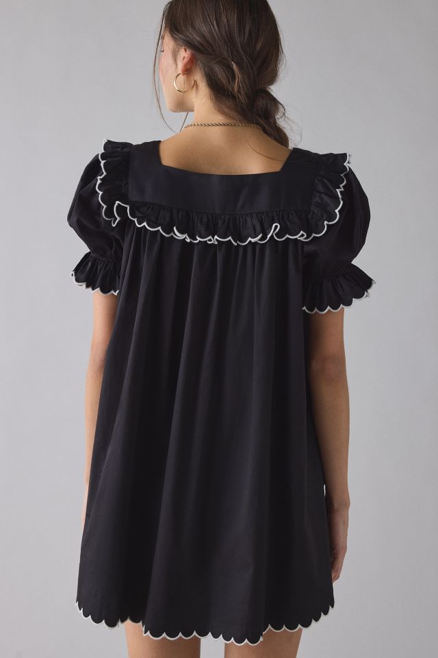 For Love & Lemons Tea Time Floral Embroidered Babydoll Mini Dress #3