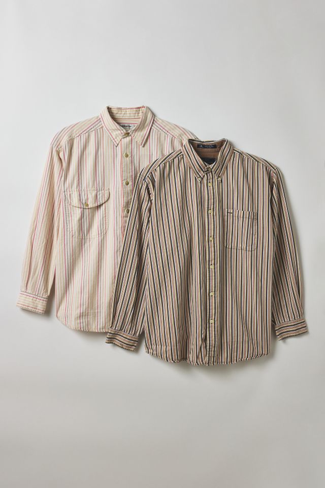 ReMADE By UO Bleached Oversized Stripe Button-Down Shirt #1