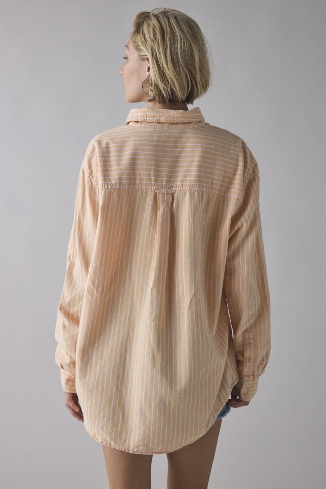ReMADE By UO Bleached Oversized Stripe Button-Down Shirt #2