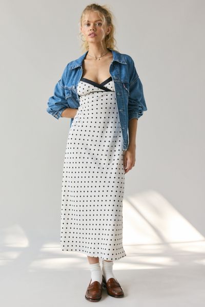 Kimchi Blue Slip It On Tie-Back Satin Midi Dress