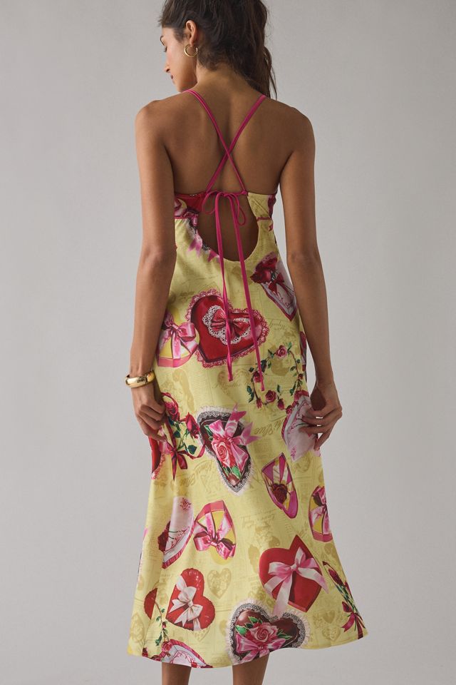 Kimchi Blue Slip It On Tie-Back Satin Midi Dress #3