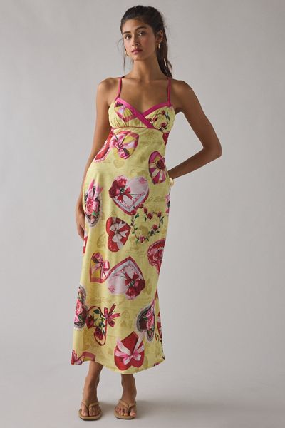 Robe mi-longue en satin à nouer au dos Kimchi Blue