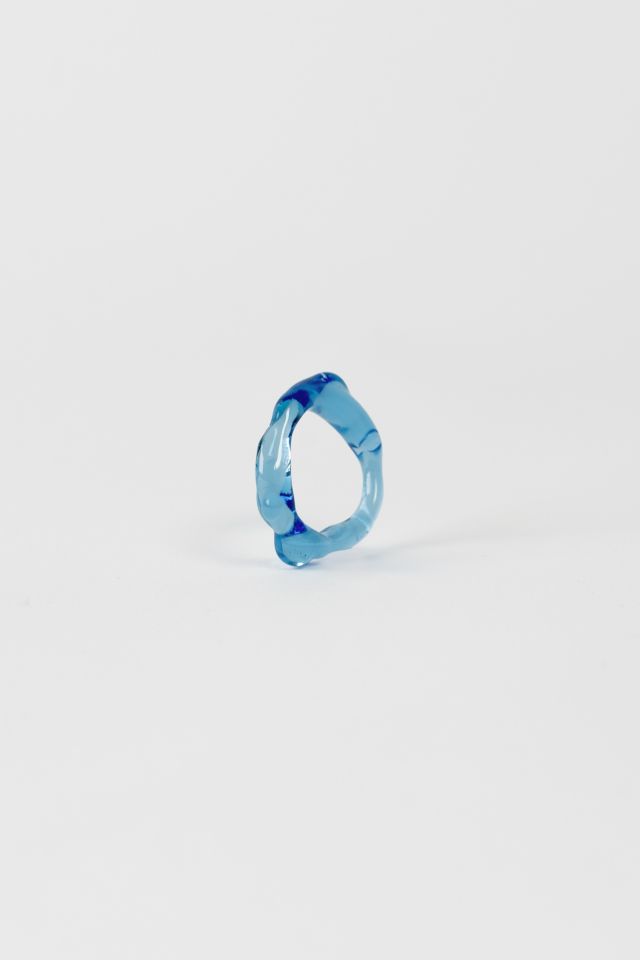 Rain and Rivers Handmade Simple Stackable Glass Ring Pair #1