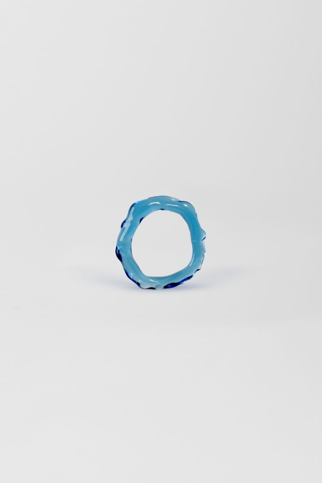 Rain and Rivers Handmade Simple Stackable Glass Ring Pair #2