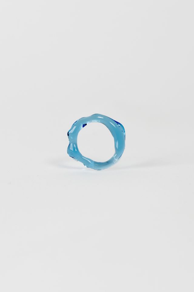 Rain and Rivers Handmade Simple Stackable Glass Ring Pair #3