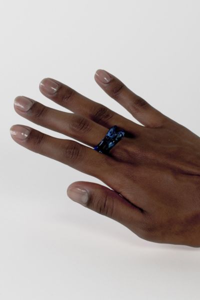 Rain and Rivers Handmade Simple Stackable Glass Ring Pair