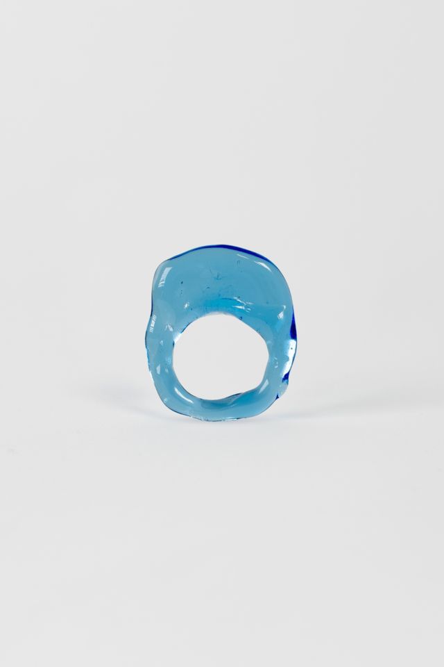 Rain and Rivers Handmade Flattened Glass Ring #2