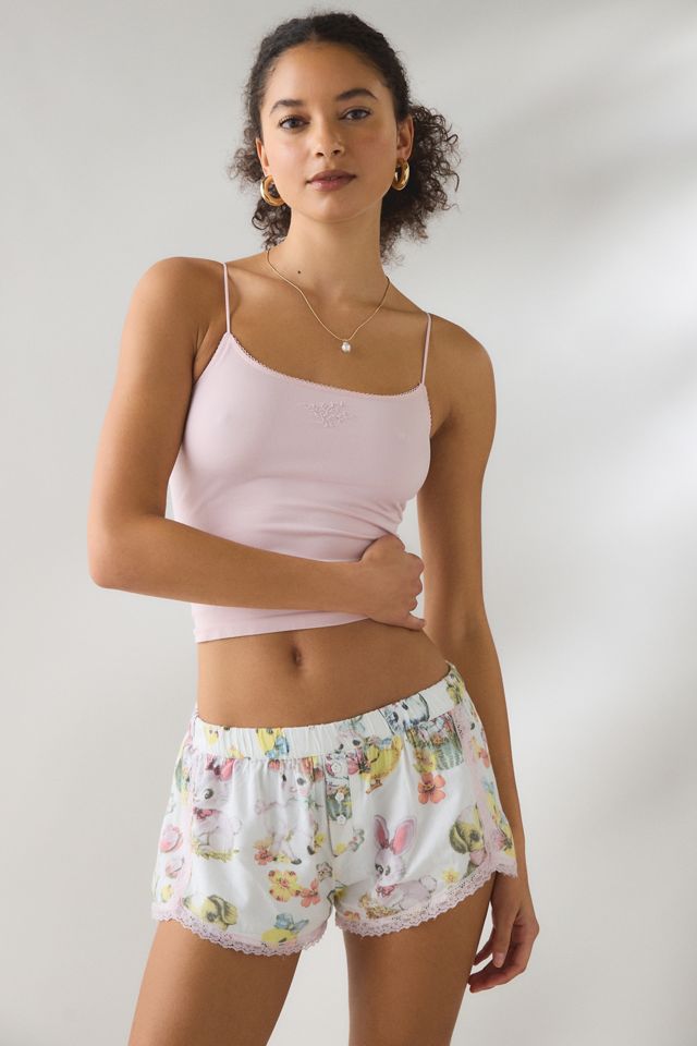 Out From Under Pillow Pretty Lace Trim Boxer Shorties #1