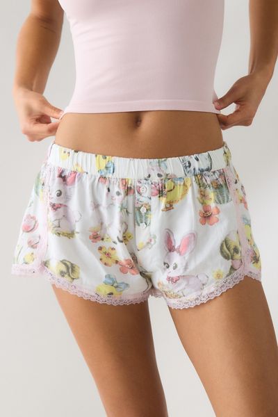 Out From Under Pillow Pretty Lace Trim Boxer Shorties